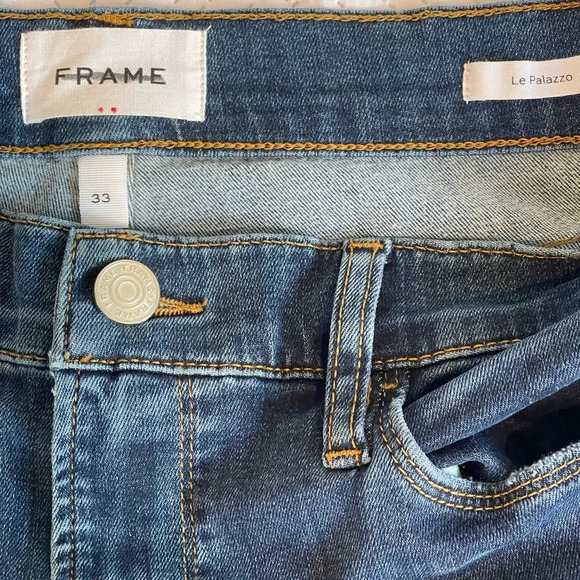 FRAME Le Palazzo High Rise Wide Leg Jeans In Orlena Size 33 - Picture 8 of 14